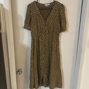 Madewell Brown Floral Midi Dress